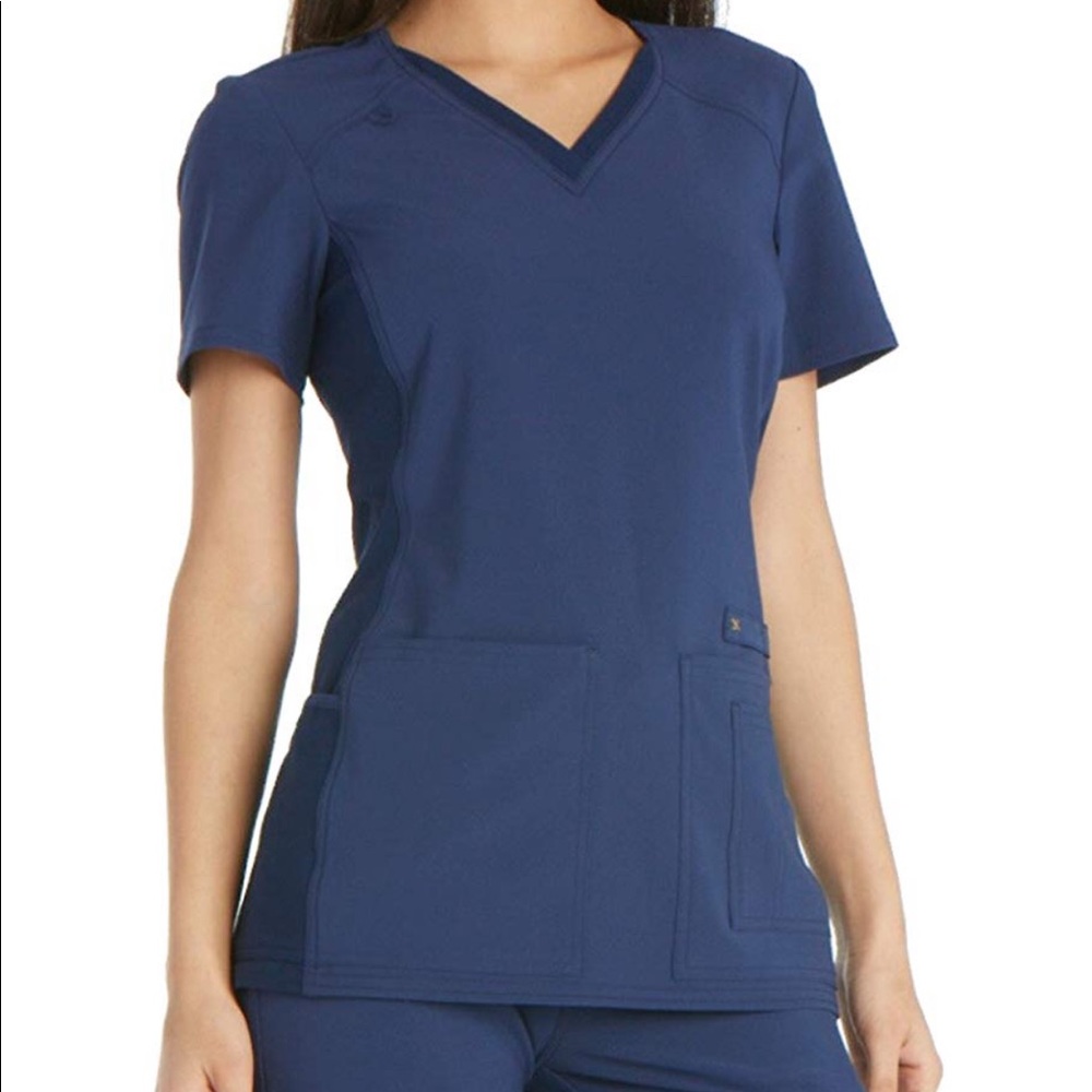 I flex navy blue scrub top